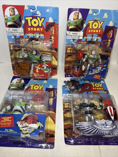 Toy Story Buzz Lightyear Chrome RARE Disney Toy 4 Mint in BOX on Card Figures