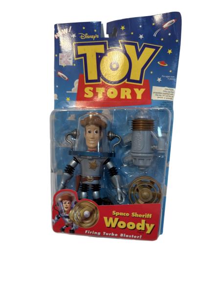 Disney's Toy Story Space Sheriff Woody with Cosmic Sheriff Suit and Firing Turbo Blaster by Mattel - 1998