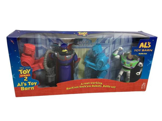 Disney Pixar Toy Story 2 Al's Toy Barn Battle Set - Rock'em Sock'em Robots with Buzz Lightyear and Evil Emperor Zurg