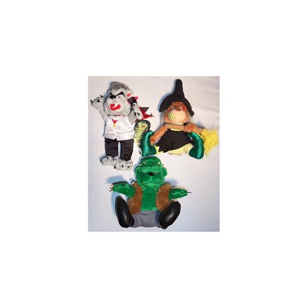 Halloween 1999 Meanies Limited Plush "Count Dracubear: " Bearwitched" "Frankenbear" Set of 3