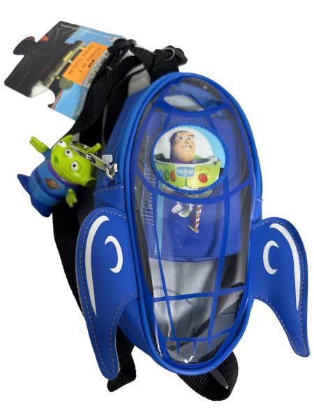 Toy Story Buzz Lightyear Space Ranger Blue Backpack with Green Alien Keychain