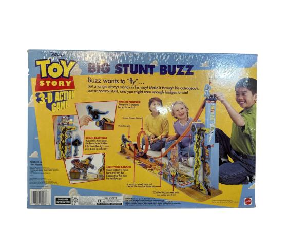 Disney's Toy Story Big Stunt Buzz Game with 3-D Action and 2 Hot Wheels Cars by Mattel