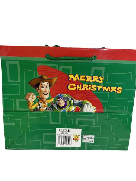 Disney/Pixar Cleo Merry Christmas Gift Bag Featuring Buzz Lightyear and Woody