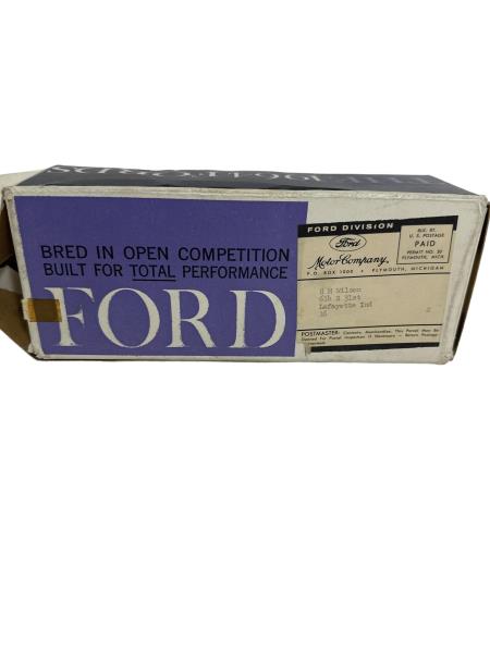 Ford Motor Company 1964 Promotional Box with Blue Toy Car - Built for Total Performance