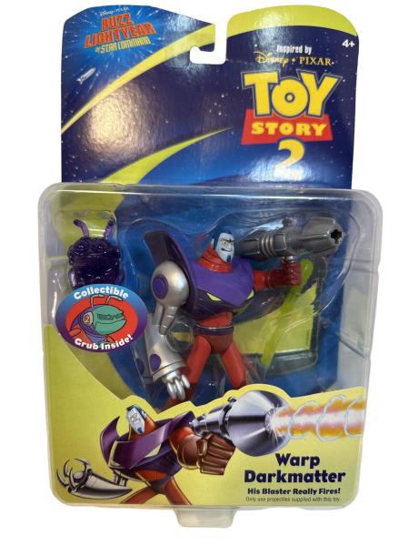 Disney Pixar Toy Story 2 Buzz Lightyear Warp Darkmatter Figure with Real-Firing Blaster