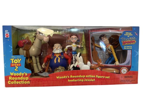 Mattel Disney Pixar Toy Story 2 Woody's Roundup Action Figure Set - Featuring Jessie, Woody, Bullseye, and Prospector