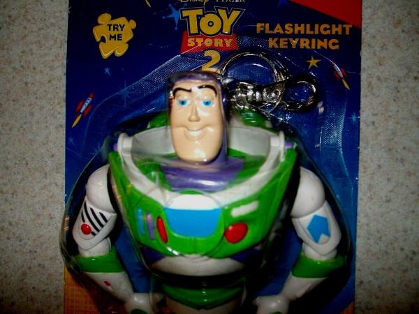 1995 Toy Story 2 Keychain Buzz Lightyear Monogram Flashlight  New in Package