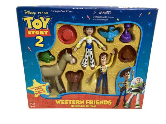 Disney Pixar Toy Story 2 Western Friends Bendable Giftset by Mattel - Woody, Jessie & Bullseye Figures