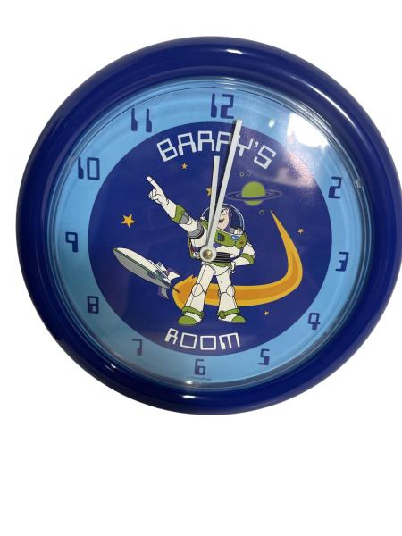 BARRY'S Quartz Wall Clock with Disney/Pixar Blimp Character Design, Blue