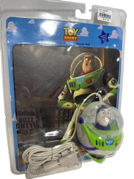 Disney's Toy Story Buzz Lightyear Computer Mouse & Mouse Pad - PS/2 and Serial Integrated Mouse