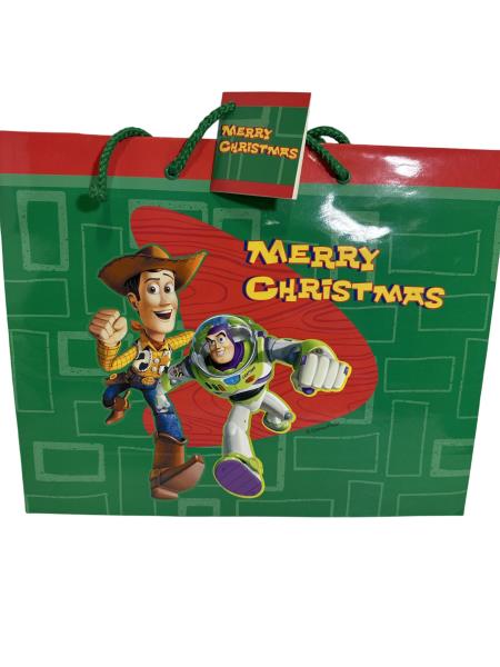 Disney/Pixar Cleo Merry Christmas Gift Bag Featuring Buzz Lightyear and Woody